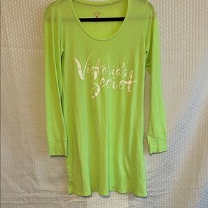 #854 Victoria's Secret Neon Lime Long Sleeve night shirt